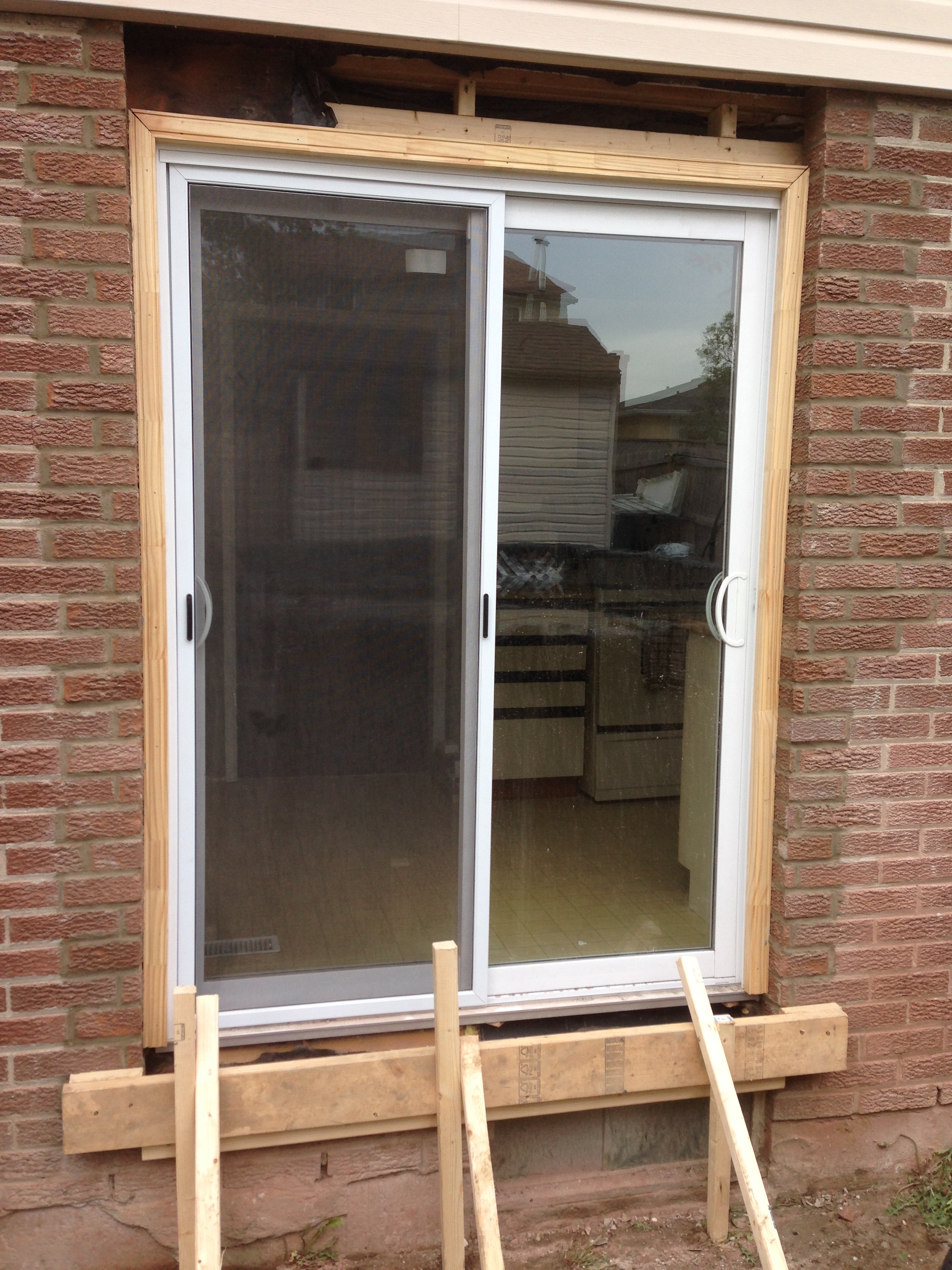 Patio Door Brickwork completed, Concrete Sill formed Northern Building Services