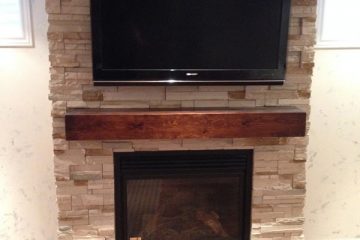 Stone facing, fireplace - after